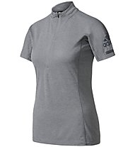 adidas Climachill Zip - T-Shirt mit 1/4 Reißverschluss - Damen, Grey