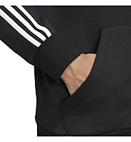 adidas Essentials 3-Stripes Full-Zip - felpa con cappuccio - uomo, Black