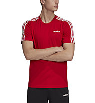 adidas Essentials 3 Stripes - T-shirt fitness - uomo, Red
