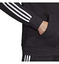 adidas Essentials 3 Stripes - giacca della tuta con cappuccio - uomo, Black/White