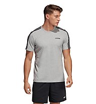 adidas Essentials 3 Stripes - T-shirt - uomo, Grey