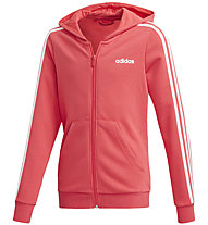 adidas Essentials 3S Full Zip  Hoodie - felpa con zip e cappuccio - ragazza, Red