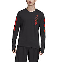 adidas FAST GFX - Runningshirt langärmlig - Herren, Black