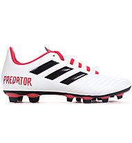 adidas Predator 18.4 FG - scarpe da calcio terreni compatti, White/Black/Coral