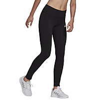 adidas W Essentials High Waist - pantaloni lunghi fitness - donna, Black/White