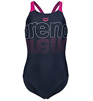 Arena Swimsuit V Back Graphic - costume intero - bambina, Dark Blue/Pink/White