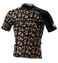 Biciclista Ed Flower Power - maglia bici - uomo, Black