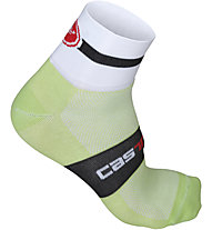 Castelli Velocissimo 6 Equipe Sock, Acid Green/White