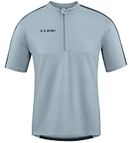 Cube ATX Jersey Half Zip CMPT S/S - maglia ciclismo - uomo, Light Blue