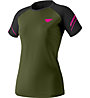 Dynafit Alpine Pro - maglia trail running - donna, Dark Green/Black/Pink