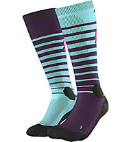 Dynafit FT Graphic- Skitouren Socken, Fluo Blue/Bordeaux