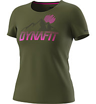 Dynafit Transalper Graphic S/S - T-shirt - donna, Dark Green/Pink/Black