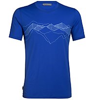 Icebreaker Tech Lite Crewe Peak Patterns - shirt merino - uomo, Blue