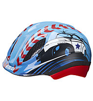 KED Meggy Trend Police - casco bici - bambino, Light Blue/Red
