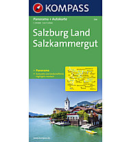 Kompass Carta N.334: Salzburg Land Salzkammergut 1:125.000 Panorama + carta stradale, 1:125.000