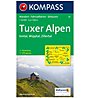 Kompass Karte N.34: Tuxer Alpen, Inntal, Wipptal, Zillertal 1:50.000, 1:50.000