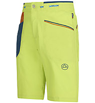La Sportiva Belay M - pantaloni corti arrampicata - uomo, Light Green/Blue/Red