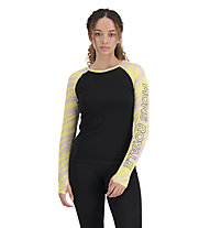 Mons Royale Bella Tech LS - Funktionsshirt - Damen, Black/Beige/Yellow