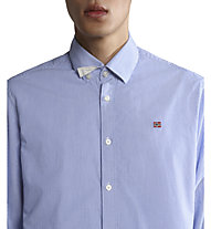 Napapijri Graie - camicia maniche lunghe - uomo, Light Blue/White