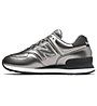New Balance 574 Metallic Leather - Sneaker - Damen, Grey/Black