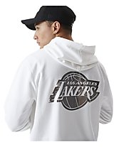 New Era Cap Metallic H LA Lakers - felpa con cappuccio - uomo, White/Silver