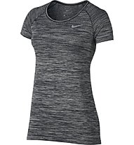 Nike Dri-FIT Knit Top Laufshirt Kurzarm Damen, Black/Grey