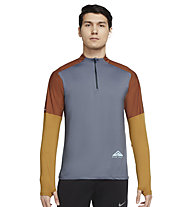 Nike Dri-FIT Trail Element - Trailrunningshirt - Herren, Grey/Yellow/Brown