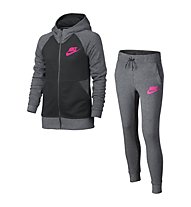 Nike Girls Sportswear Track Suit Tuta da ginnastica Bambina, Grey/Black