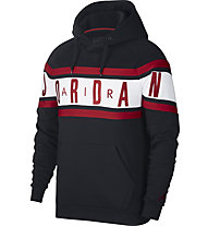 Nike Jordan Air Fleece Pullover Hoodie - felpa con cappuccio - uomo, Black/Red/White
