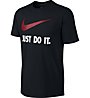 Nike Just Do It - Swoosh - T-Shirt fitness - uomo, Black/Varsity Red