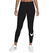 Nike Mid-Rise Swoosh Leggings - Fitnesshosen - Damen, Black