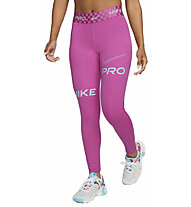 Nike Pro Dri-FIT W Mid Rise L - pantaloni fitness - donna, Pink