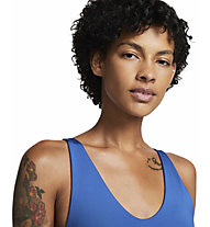 Nike Pro Indy Plunge W - reggiseno sportivo medio sostegno - donna, Blue