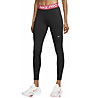 Nike Pro Mid Rise Mesh W - pantaloni fitness - donna, Black/Pink