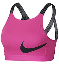 Nike Logo Medium Support Sports (Cup B) - reeggiseno sportivo a supporto medio - donna, Pink/Black