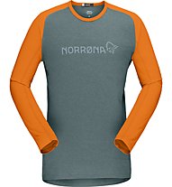 Norrona Fjørå Equaliser Lightweight - maglia a maniche lunghe - uomo, Green/Orange