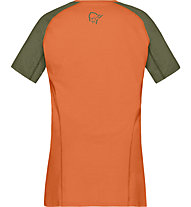 Norrona Fjora Equaliser Lightweight - t-shirt sport di montagna - donna, Dark Orange/Green