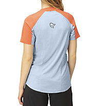 Norrona Senja Equaliser Lightweight Ws - T-shirt - donna, Orange/Light Blue
