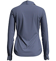 Odlo Kumano Check - camicia a maniche lunghe - donna, Blue/Grey