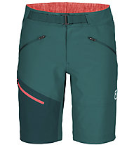 Ortovox Brenta - pantaloni corti arrampicata - donna, Green/Red