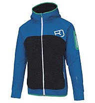 Ortovox Fleece Plus - giacca con cappuccio sci alpinismo - uomo, Light Blue