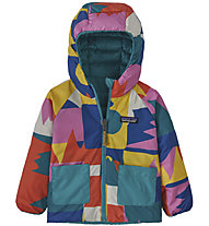 Patagonia Baby Reversible Down Hoody Jr - giacca piumino - bambino, Light Blue/Pink/Yellow