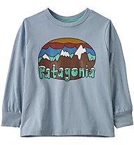 Patagonia Regenerative Organic Certified Cotton Graphic - maglia a manica lunga - bambino, Light Blue