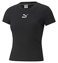 Puma Classics Ribbed Slim - T-shirt - donna, Black