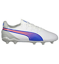 Puma King Pro FG/AG Jr - scarpe da calcio per terreni compatti/duri - ragazzo, White/Blue