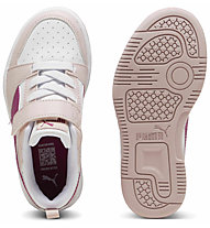 Puma Rebound V6 Jr - Sneakers - Mädchen, White/Pink/Purple