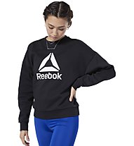 Reebok Workout Ready Big Logo - felpa - donna, Black/White