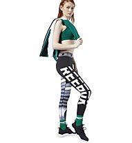 Reebok Workout Ready MYT Engineered - pantaloni fitness - donna, Black/Grey