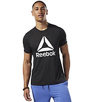Reebok Workout Ready Supremium Graphic - T-shirt fitness - uomo, Black/White