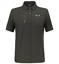 Salewa Puez Dry M S/S - camicia a maniche corte - uomo, Dark Green/Orange
